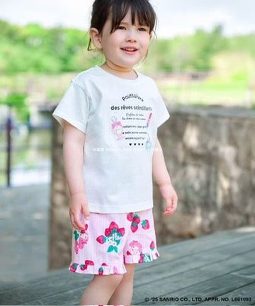 Japanese children's clothing aF#a325 x Sanrio Jinbei Japanese Kimono 90-130cm Girls Summer TOPS PANTS Japanese Summer Festival Special