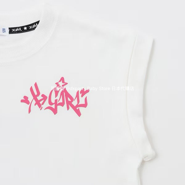 Japanese children's clothing X-girl Stages skateboard girl print top 90-140cm girls summer TOPS
