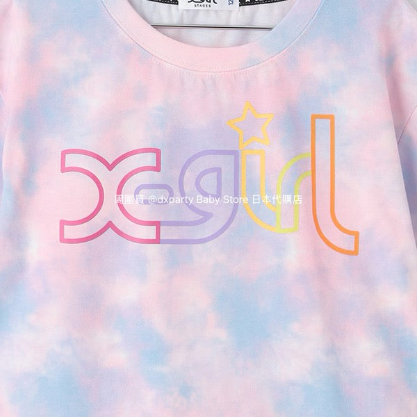 Japanese children's clothing X-girl Stages tie-dye top and culottes two-piece set 80-140cm girls' summer TOPS PANTS