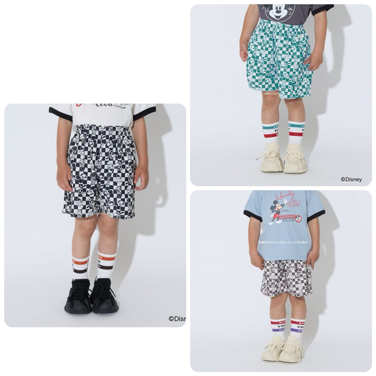 Japanese children's clothing b・R# x Diseny full-print shorts 100-150cm boys'/girls' summer PANTS