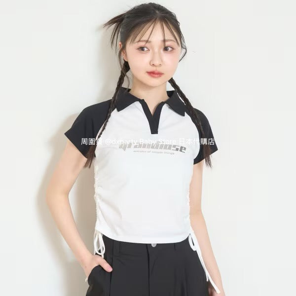 Lovetoxic Japanese children's clothing waist cropped top 140-170cm girls summer TOPS