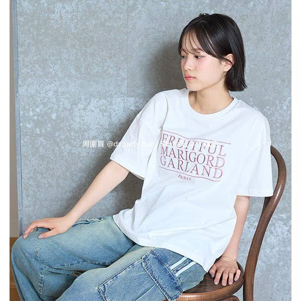 Lovetoxic Japanese children's clothing letter print top 130-160cm girls summer TOPS