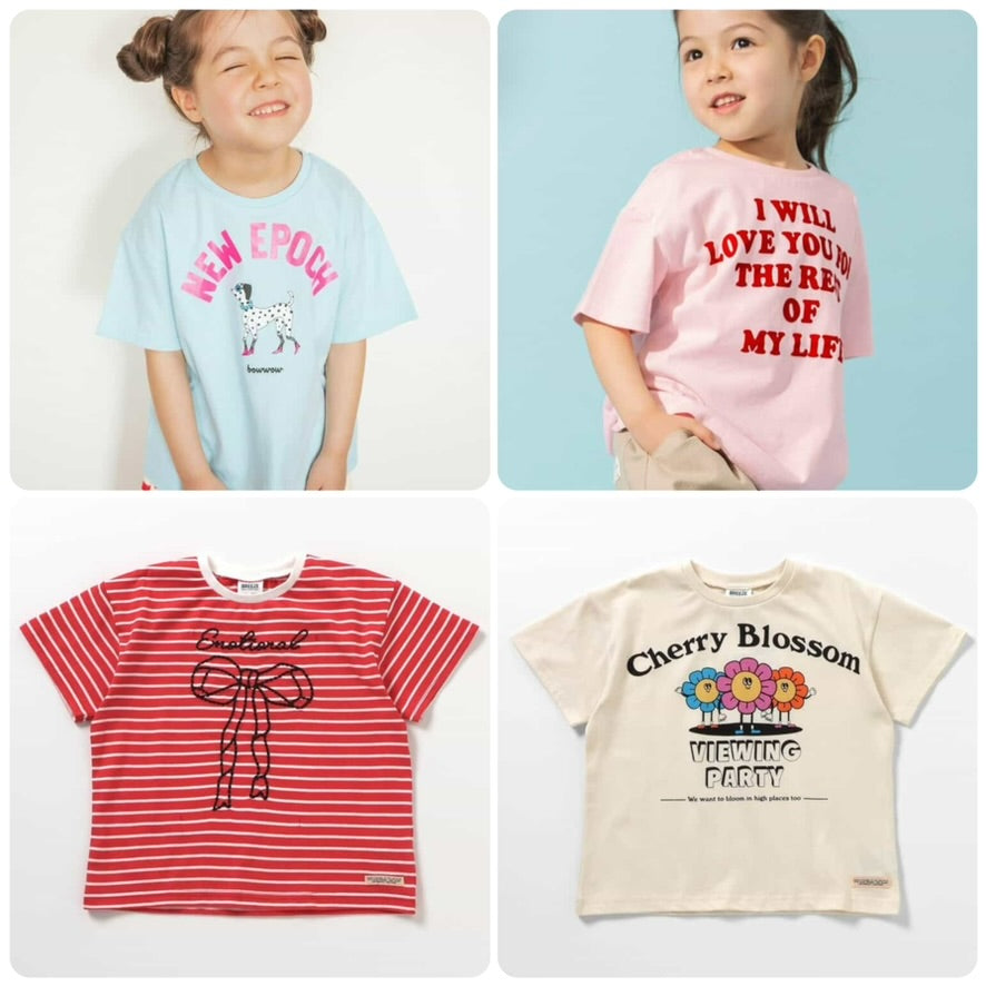 Japanese children's clothing BREEZE printed short-sleeved tops 80-140cm boys/girls summer TOPS