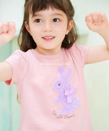 Japanese children's clothing aF#a325 3D printed top 90-160cm girls summer TOPS