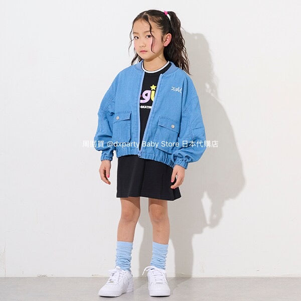 Japanese children's clothing X-girl Stages glitter bubble logo dress 80-140cm girls summer dresses