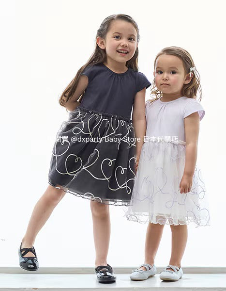 Japanese children's clothing pe#main embroidered tulle dress 80-130cm girls summer dresses for interviews/banquets/performances