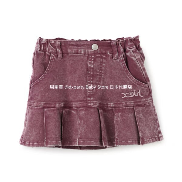 Japanese children's clothing X-girl Stages pleated skirt 90-140cm girls summer SKIRTS