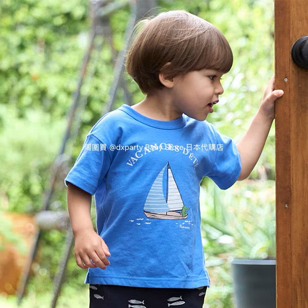 Japanese children's clothing pe#main printed tops 80-130cm boys' summer TOPS