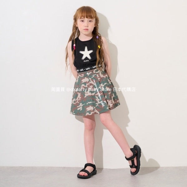 Japanese children's clothing X-girl Stages rivet side pleat skirt 90-140cm girls summer SKIRTS