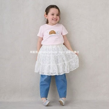 Japanese children's clothing pe#main lace short skirt 80-130cm girls summer SKIRTS