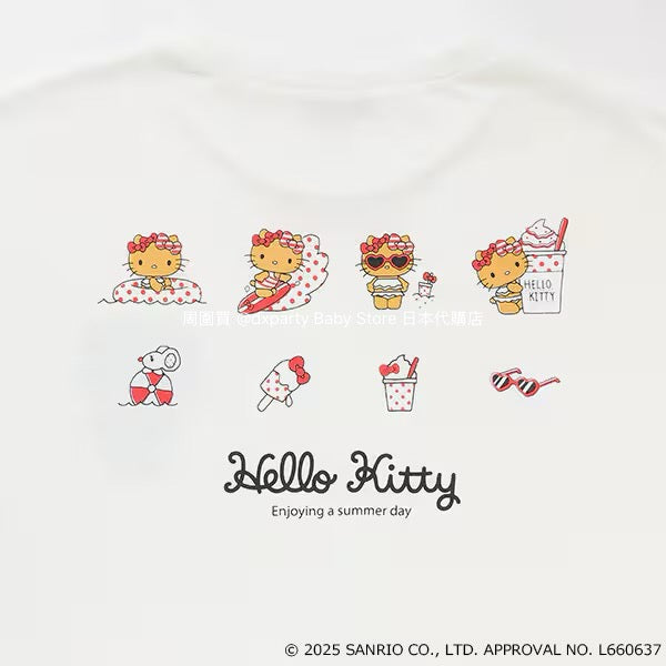 Lovetoxic x Sanrio Japan-Style Hello Kitty Cold-Contact Print Top (130-160cm) for Girls (Summer)