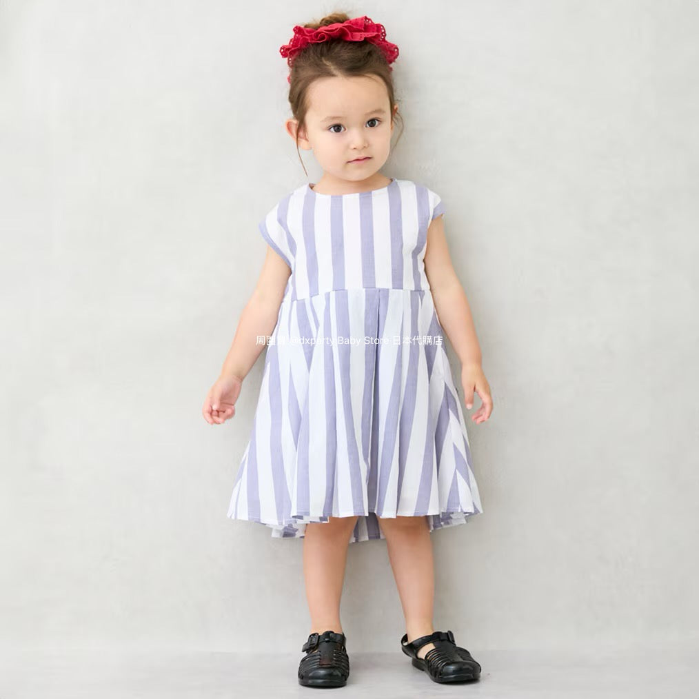 Japanese children's clothing pe#main back bow dress 80-130cm girls summer dresses