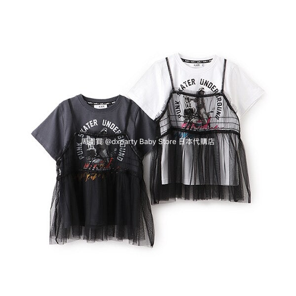 Japanese children's clothing X-girl Stages tulle butt top 90-140cm girls summer TOPS