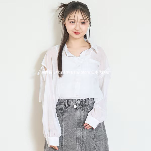 Lovetoxic Japanese children's clothing thin shirt jacket 140-160cm girls summer TOPS OUTERWEAR