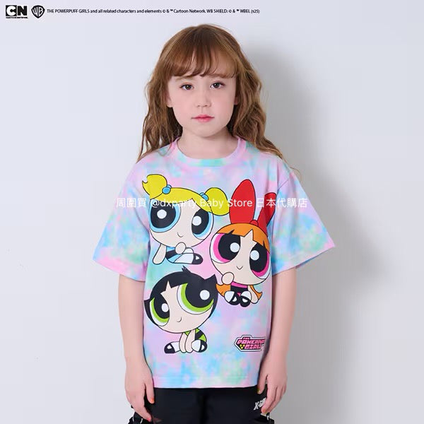 Japanese children's clothing X-girl Stages x Flying Girls tie-dye top 90-140cm girls summer TOPS
