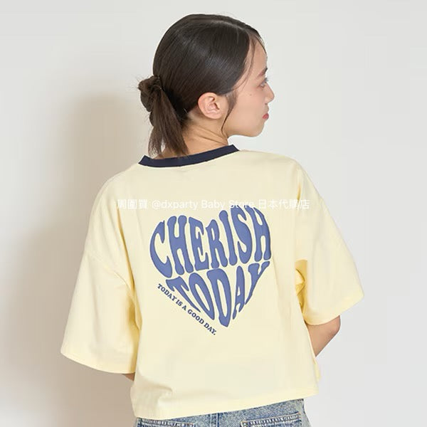 Lovetoxic Japanese children's clothing heart-shaped letter print top 140-170cm girls summer TOPS