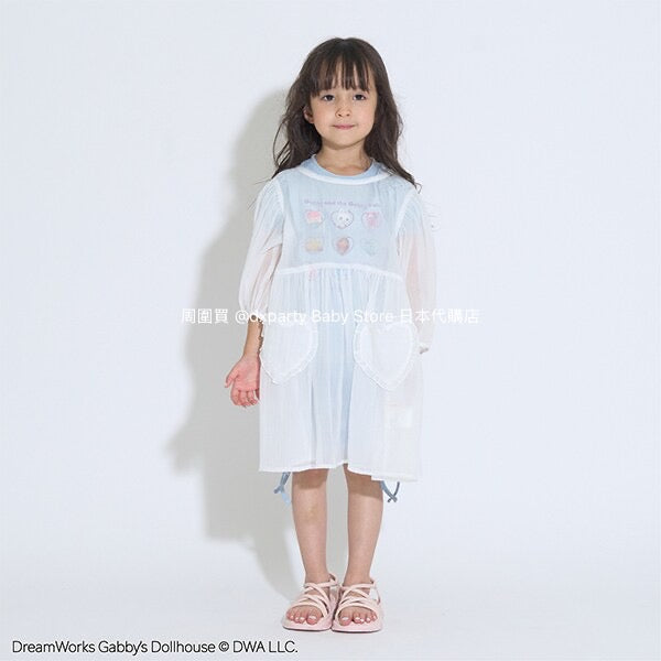 Japanese children's clothing Ly# mine 2Way two-piece sheer jacket 100-150cm girls summer outerwear