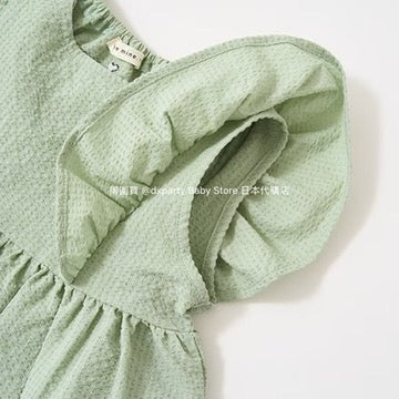 Japanese children's clothing Ly# mine ruffle sleeve top 100-150cm girls summer TOPS
