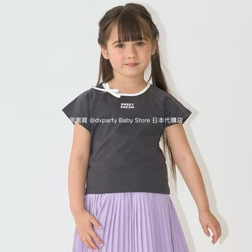 Japanese children's clothing Ly# mine bow top 100-150cm girls summer TOPS