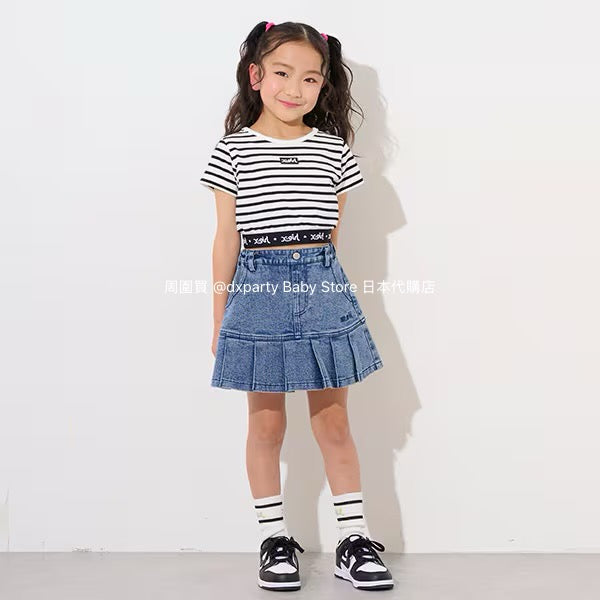 Japanese children's clothing X-girl Stages pleated skirt 90-140cm girls summer SKIRTS