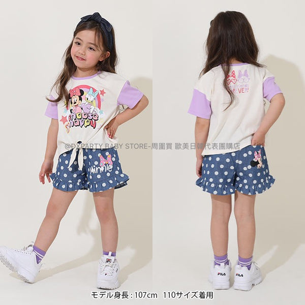 日本童裝 BDL x  Disney 花邊米妮牛仔短褲 80-130cm 女童款 夏季 PANTS