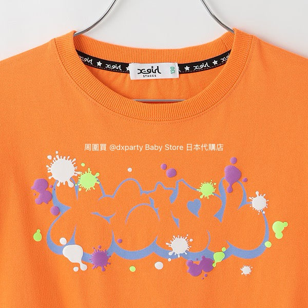 Japanese children's clothing X-girl Stages painted logo top 80-140cm girls summer TOPS