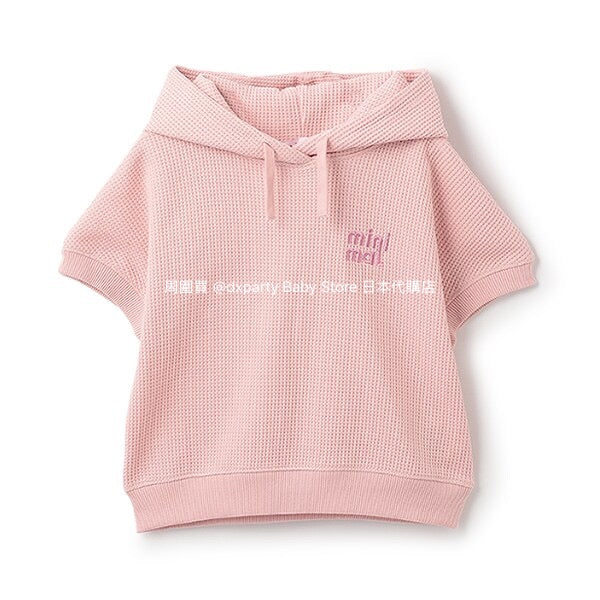 Japanese children's clothing mini#ML waffle hooded top 90-140cm boys/girls summer TOPS
