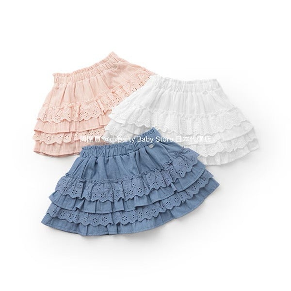 Japanese children's clothing pe#main lace ruffle skirt 80-130cm girls summer SKIRTS