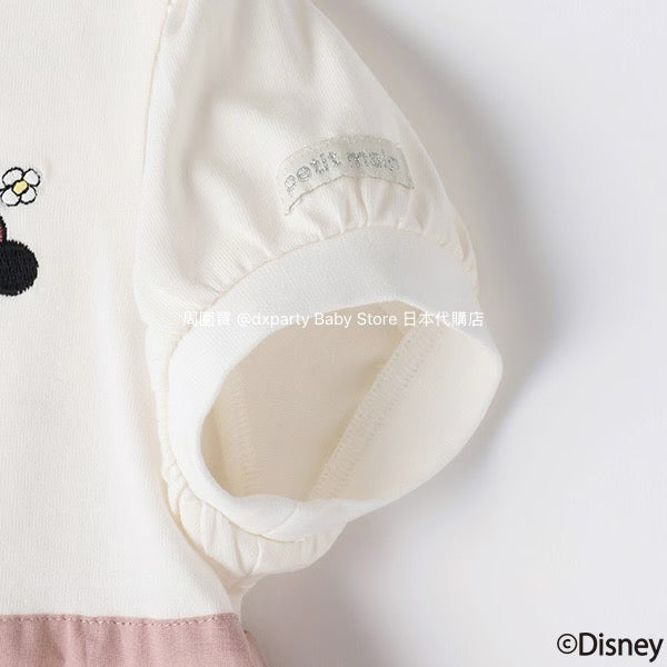 Japanese children's clothing pe#main x Disney patchwork top 80-130cm girls summer TOPS