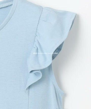 Japanese children's clothing aF#a325 small flying sleeve waist bow dress 90-160cm girls summer dresses