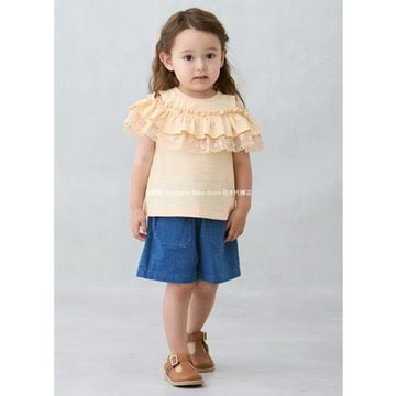 Japanese children's clothing pe#main anti-fouling series casual shorts 80-130cm girls' summer PANTS