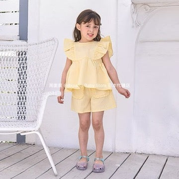 Japanese children's clothing Ly# mine ruffle pocket shorts 100-150cm girls summer PANTS