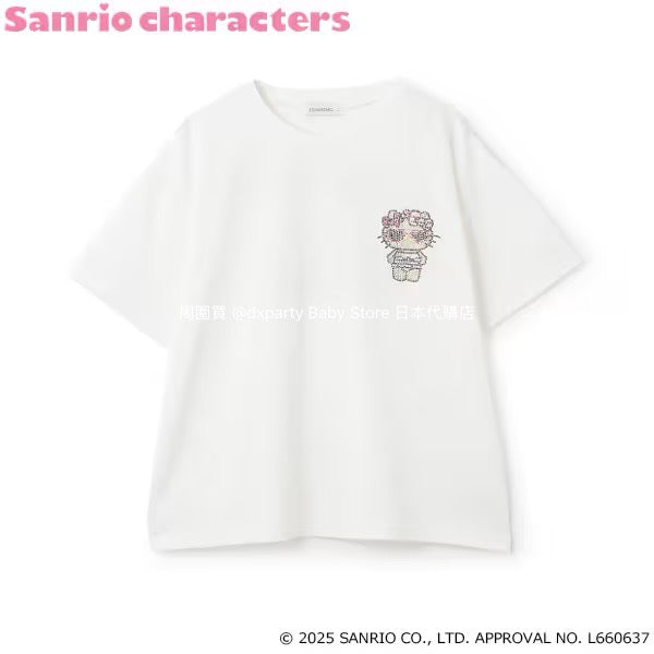 Lovetoxic x Sanrio Japan-Style Hello Kitty Cold-Contact Print Top (130-160cm) for Girls (Summer)