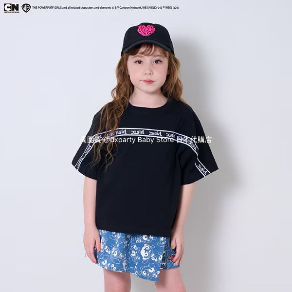 Japanese children's clothing X-girl Stages x Flying Girls printed top 90-140cm girls summer TOPS