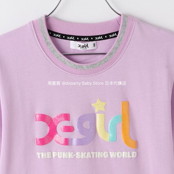 Japanese children's clothing X-girl Stages glitter bubble logo dress 80-140cm girls summer dresses