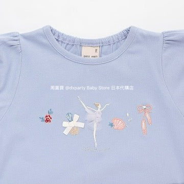 Japanese children's clothing pe#main contact cool embroidered top 80-130cm girls summer TOPS