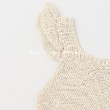 Japanese children's clothing pe#main knitted suspender jacket two-piece set 80-130cm girls summer outerwear tops