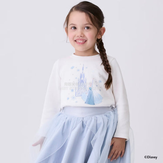 日本童裝 pe#main x Disney 公主刺繡圖案上衣 80-130cm 女童款 秋季 TOPS