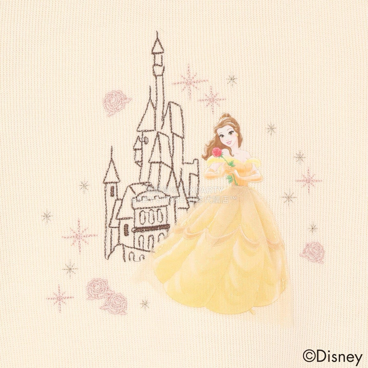 日本童裝 pe#main x Disney 公主刺繡圖案上衣 80-130cm 女童款 秋季 TOPS