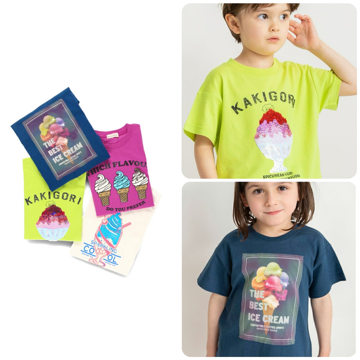 Japanese children's clothing Branches contact cold print short-sleeved top 80-150cm boys' summer TOPS