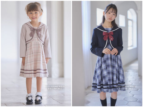 日本童裝 aF#a325 禮服連身裙外套一套 110-165cm 女童款 秋冬季 面試/宴會/表演 DRESSES