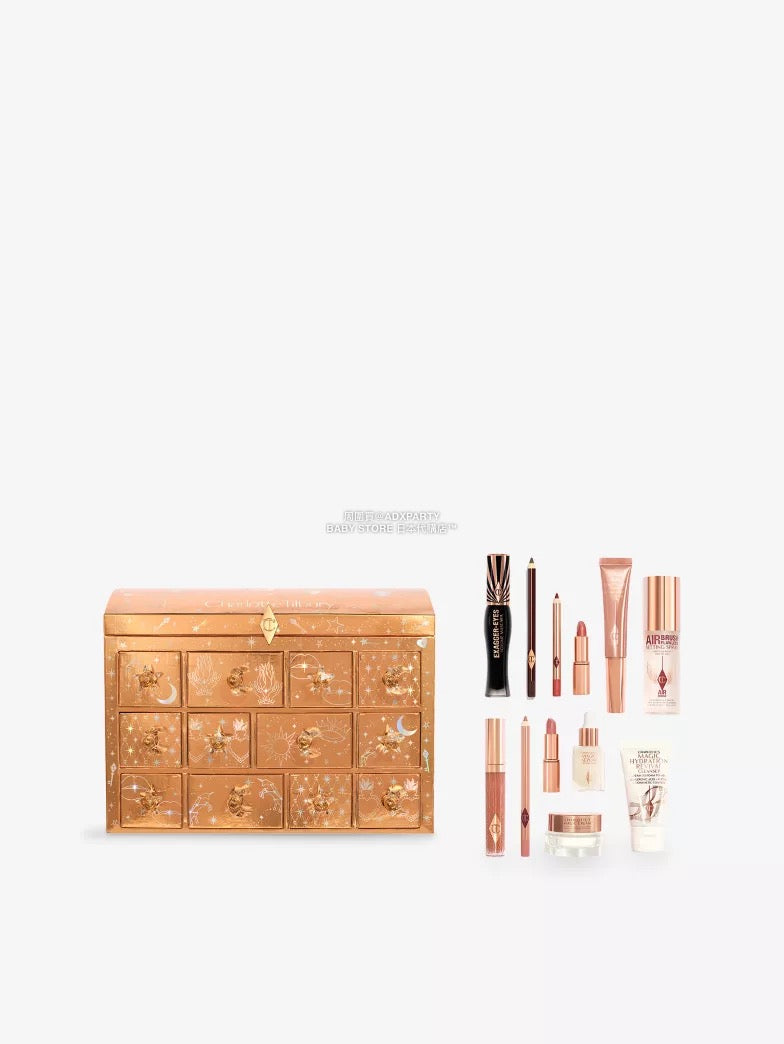 英美直送 CHARLOTTE TILBURY Charlotte's Beauty Treasure Chest 12-Door Beauty Worth £264 聖誕倒數日曆 大人款 聖誕快樂特輯 聖誕倒數日曆 滿$900可加$25免運 Christmas Advent Calendars 2025