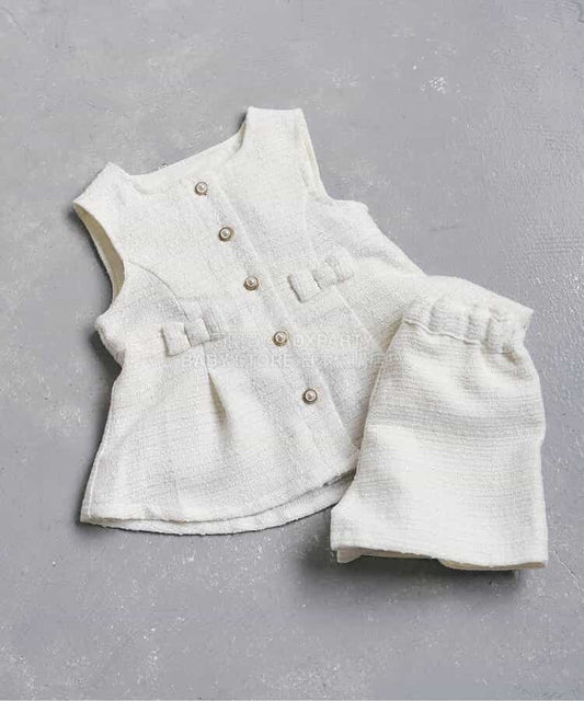 日本童裝 apres les cours 小香風粗花呢兩件套裝 90-140cm 女童款 夏季 TOPS PANTS