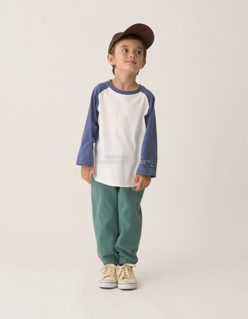 日本童裝 b・R# 吸水速乾 防UV系列 插肩長袖上衣 100-150cm 男童款 秋季 TOPS