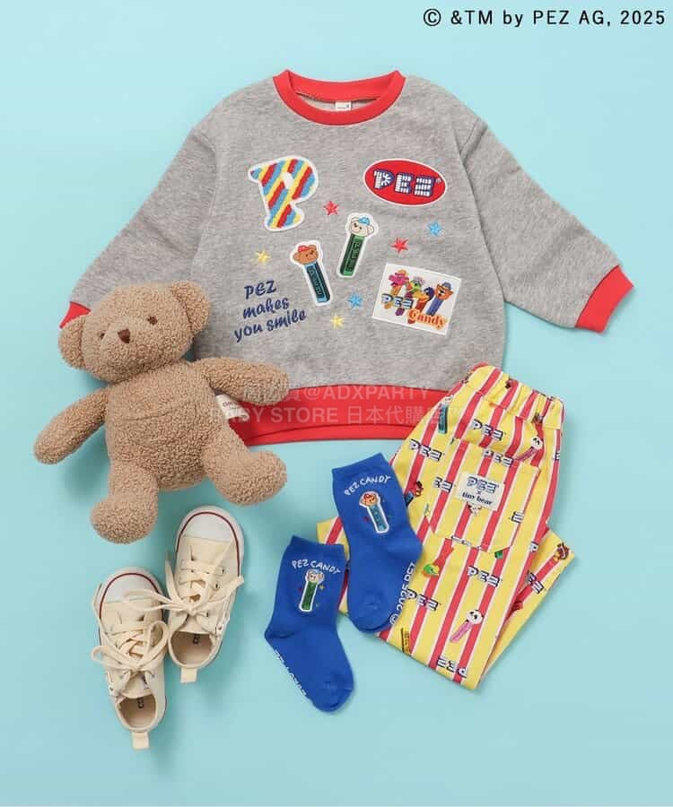 日本童裝 apres les cours ×tiny bear x PEZ 休閒長褲 80-120cm 男童款 春季 PANTS