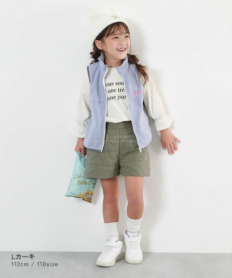 日本童裝 dev!rock 心型絎縫短褲 100-160cm 女童款 冬季 PANTS