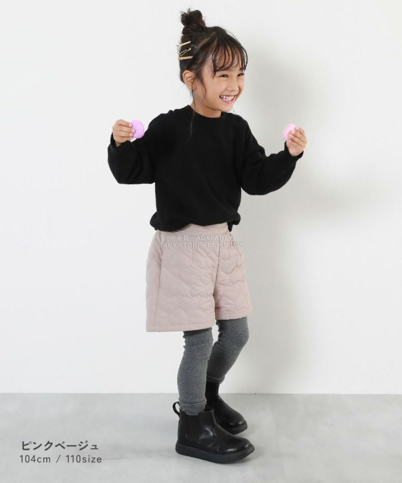 日本童裝 dev!rock 心型絎縫短褲 100-160cm 女童款 冬季 PANTS