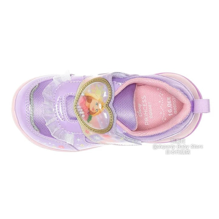 Moonstar x Disney Antibacterial and Deodorant LED Sneakers (Direct from Japan) - Healthy Functional Children's Shoes (14-19cm) - Girls' Shoes