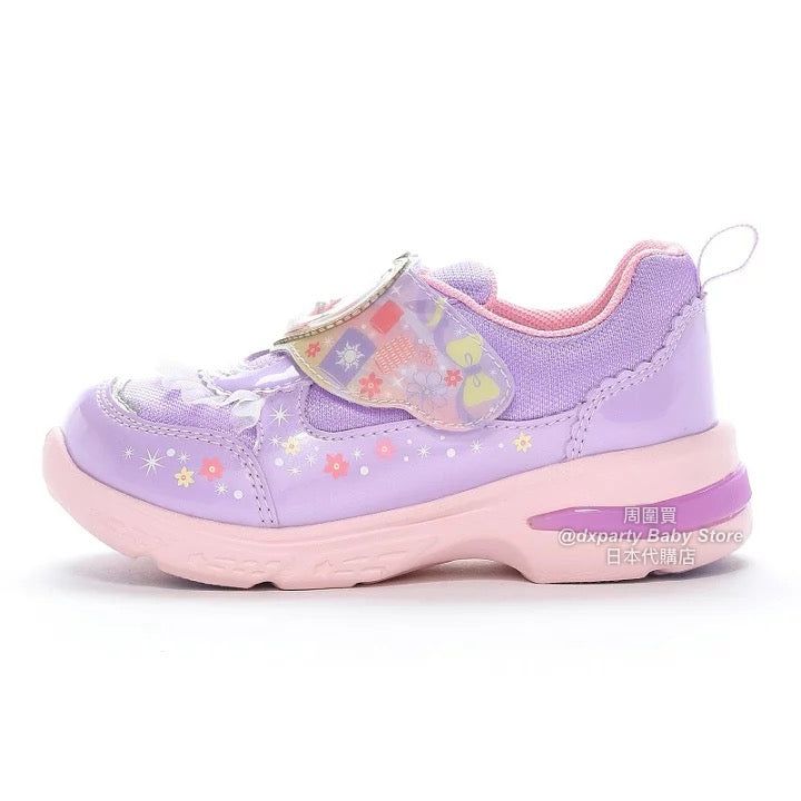 Moonstar x Disney Antibacterial and Deodorant LED Sneakers (Direct from Japan) - Healthy Functional Children's Shoes (14-19cm) - Girls' Shoes
