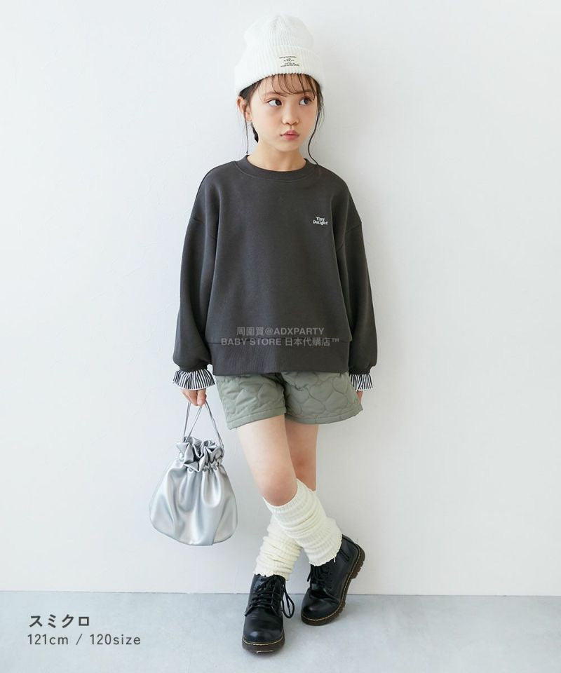 日本童裝 dev!rock 抓毛拼袖可愛衛衣 100-160cm 女童款 冬季 TOPS